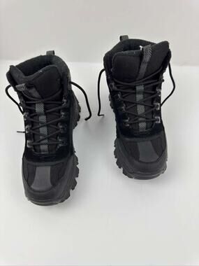 SKECHERS Black Hiking Boots Trail Outdoor Lace-Up Mid-Top Rugged Sole - Size8.5